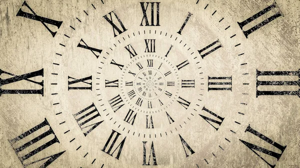 Droste Effekt Hintergrund Mit Unendlicher Uhrspirale Abstraktes Design Für Zeit lizenzfreie Stockfotos