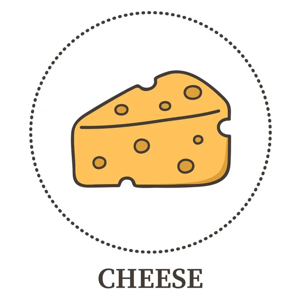白色背景上的一块穿孔奶酪 矢量插图 — 图库照片