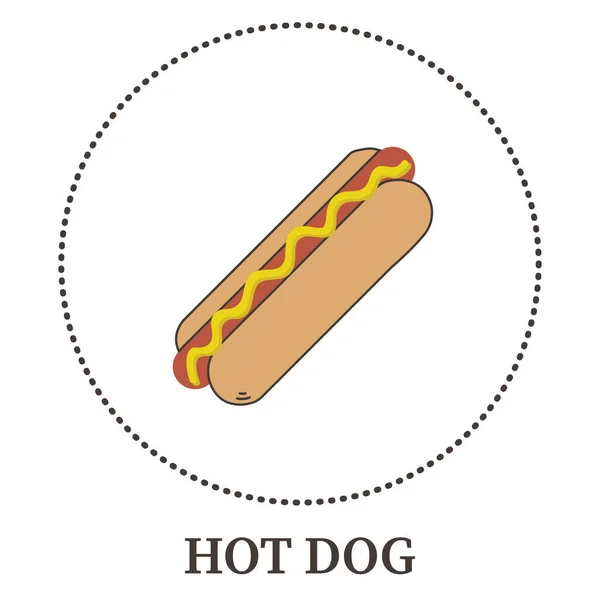 Realisztikus Hot Dog Fehér Háttér Vektor Illusztráció — Stock Fotó