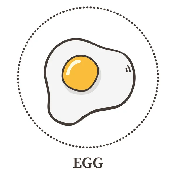 白色背景下的现实煎蛋 矢量图解 — 图库照片