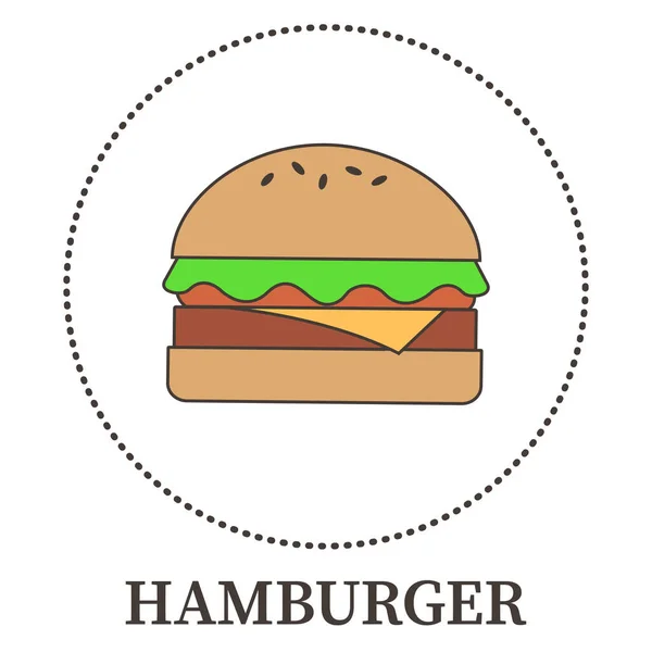 Hamburguesa Grande Abstracta Sobre Fondo Blanco Ilustración Vectorial — Foto de Stock