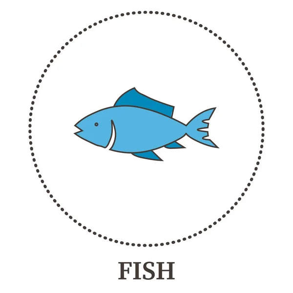 Abstraktní Mořské Ryby Bílém Pozadí Vektorové Ilustrace — Stock fotografie