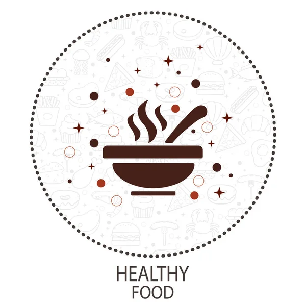 Beyaz Arka Planda Sağlıklı Yiyeceklerin Soyut Logosu Vektör Illüstrasyonu — Stok fotoğraf