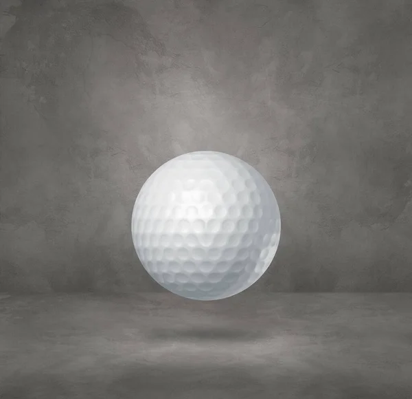 White Golf Ball Isolated Concrete Studio Background Illustration — Stock Photo, Image