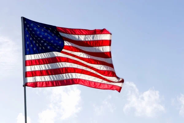 Bandeira Americana Acenando Vento — Fotografia de Stock