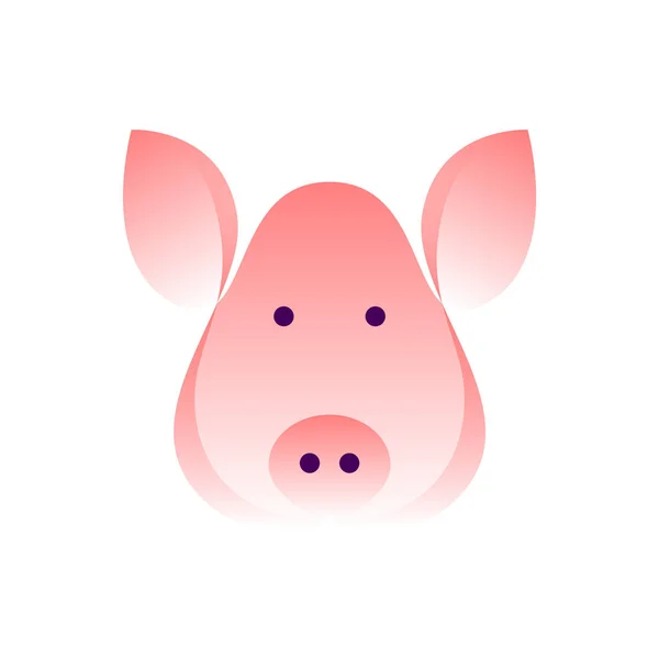 猪图标矢量插图 — 图库照片