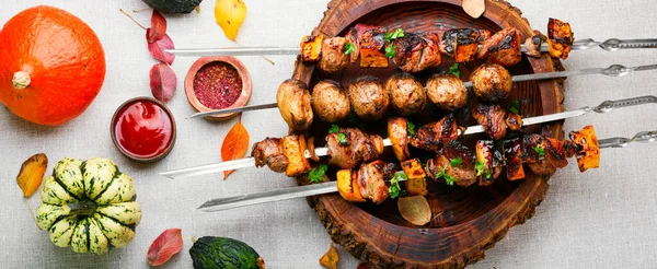 Funchoza Fideos Chinos Con Especias Pollo Bandera Larga — Foto de Stock