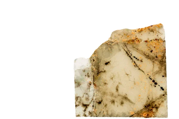 Batu Mineral Alami Terisolasi Pada Latar Belakang Putih — Stok Foto
