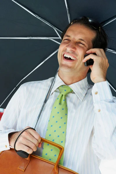 Retrato Jovem Com Telefone Celular — Fotografia de Stock