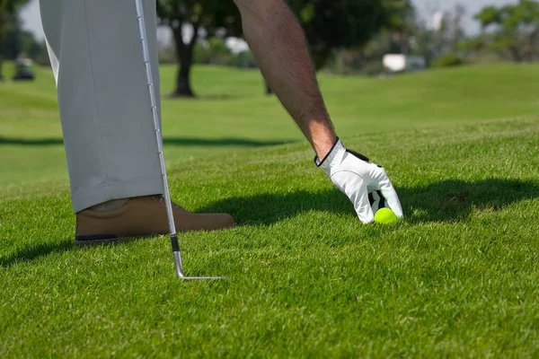 Golf Player Green Grass — Stock Photo, Image