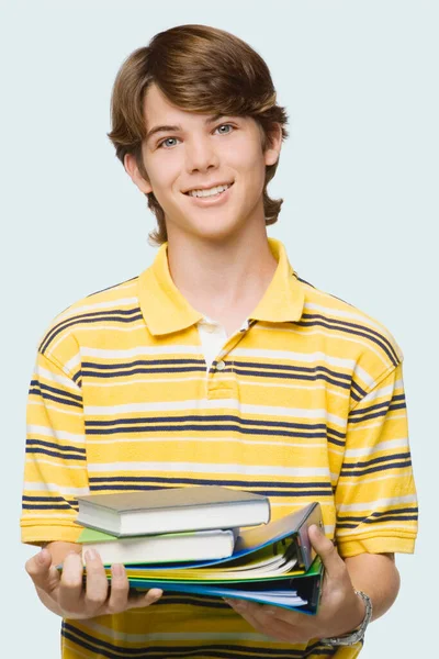 Retrato Jovem Estudante Com Livros — Fotografia de Stock