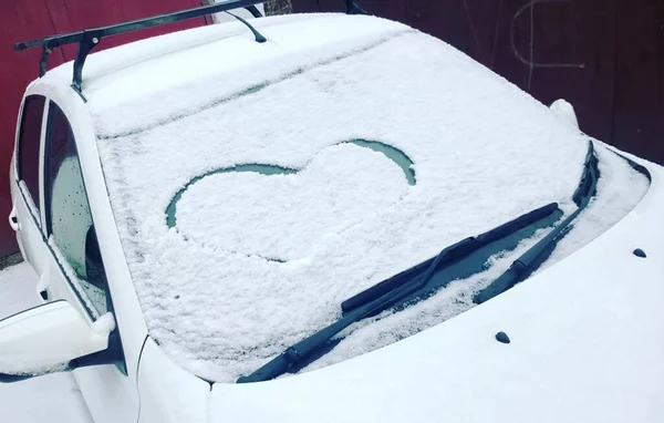 雪の中の駐車場 — ストック写真