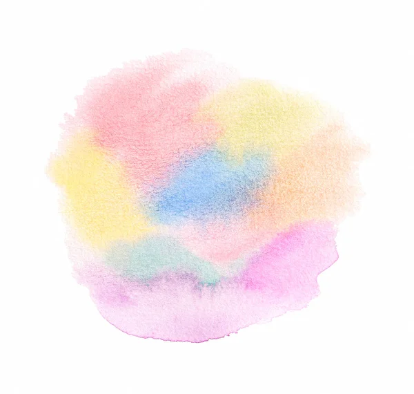 Abstract Colorful Pastel Hand Drawn Watercolor Texture Isolated White Background — Stock Photo, Image