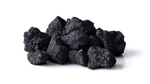 Carbón Negro Aislado Sobre Fondo Blanco —  Fotos de Stock