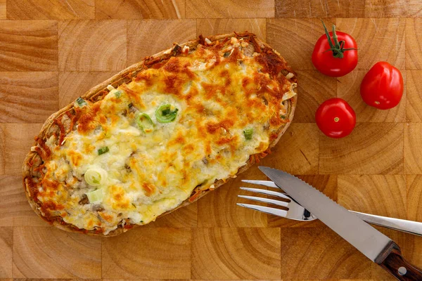 Pizza Cheese Tomatoes — Stock Photo, Image