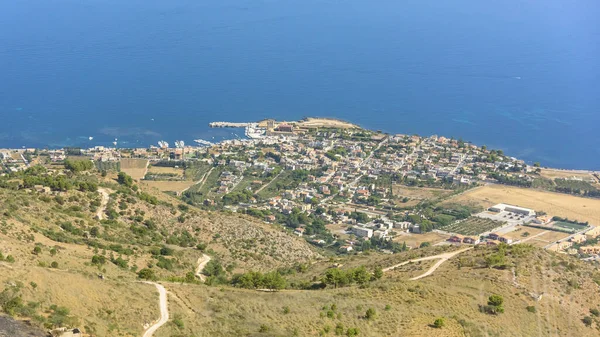 Vista Aérea Vila Bonagia Cidade Erice Oeste Sicília Itália — Fotografia de Stock