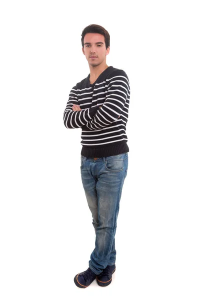 Young Casual Man Isolated White Background — Stock Photo, Image