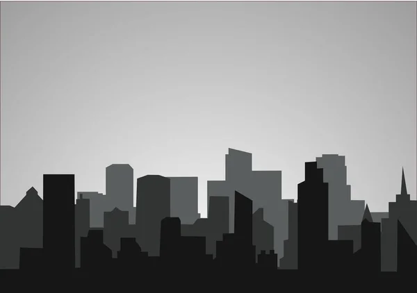 都市景観建物と建築シルエットベクトル背景コラージュセット シンプルな幾何学フラットスタイルデザインのイラスト — ストック写真
