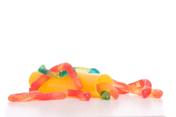 Bunte Gelee Bonbons Isoliert Auf Weißem Hintergrund — Stockfoto