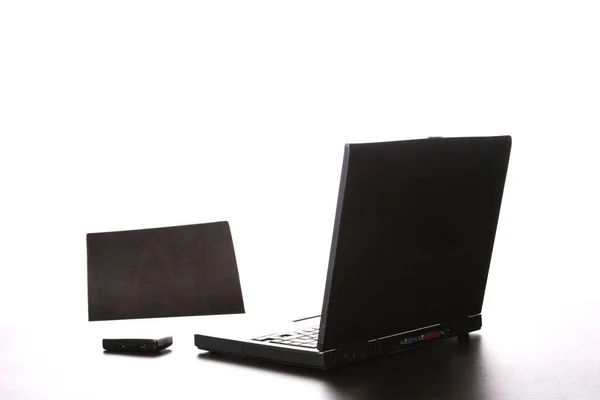 Beyaz Arkaplanda Siyah Dizüstü Bilgisayar — Stok fotoğraf