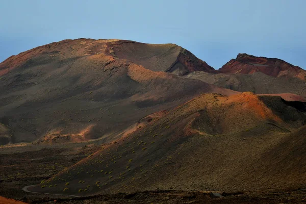Színes Vulkanikus Táj Timanfaya Nemzeti Parkban Lanzarote Kanári Szigetek Spanyolország — Stock Fotó