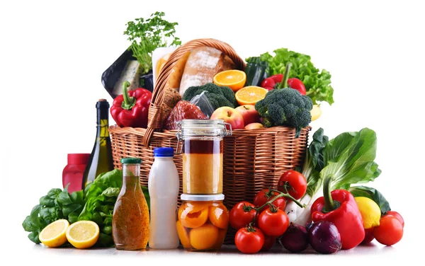 Verduras Frescas Frutas Aisladas Sobre Blanco —  Fotos de Stock