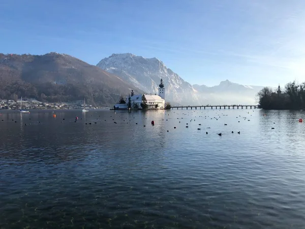 Bezienswaardigheid Schloss Orth Aan Het Meer Traunsee Gmunden Opper Oostenrijk — Stockfoto