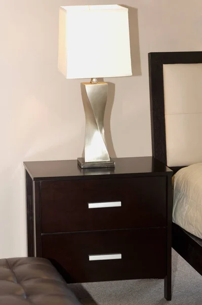 Interiör Hotellrum Med Lampa — Stockfoto