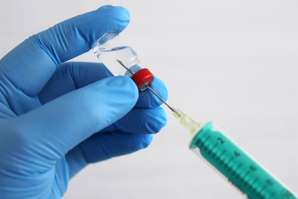 Hand Holding Syringe Sample Blood — Stock Photo, Image