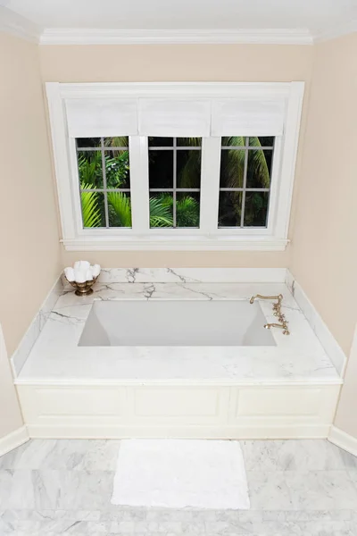 Innenraum Eines Badezimmers Mit Dusche Und Weißer Badewanne — Stockfoto