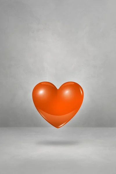 Corazón Naranja Aislado Sobre Fondo Estudio Hormigón Ilustración —  Fotos de Stock