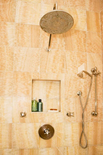 Bathroom Shower White Towel — Stock Photo, Image