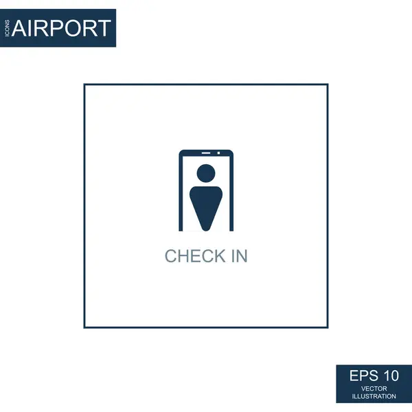 Иконка Регистрации Тему Аэропорта Векторная Иллюстрация — стоковое фото