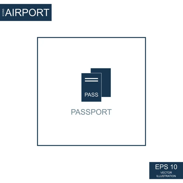 Pasaporte Icono Abstracto Sobre Tema Aeropuerto Ilustración Vectorial —  Fotos de Stock
