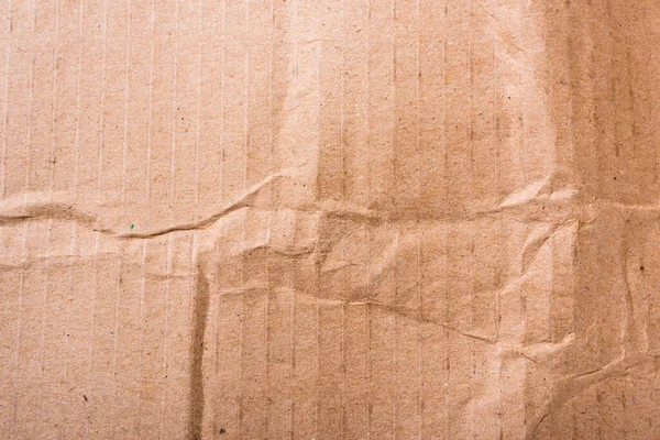 Hoja Cartón Marrón Corrugado Textura Papel Fondo Plano Caja Papel — Foto de Stock