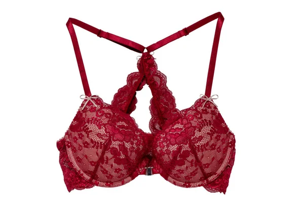 Underwear woman isolated. Close-up of a luxurious elegant sexy red