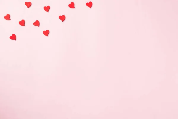 Fond Saint Valentin Rouge Coeur Composition Carte Voeux Pour Amour — Photo