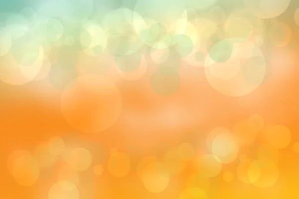 节庆的模糊明亮的黄色橙色蓝宝石背景纹理与发光的圆形波克灯为母亲节 情人节或婚礼卡片 设计空间 — 图库照片