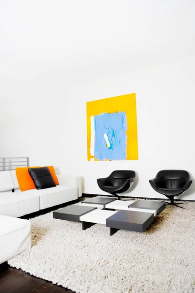 소파와 의자가 현대식 인테리어 디자인 — 스톡 사진
