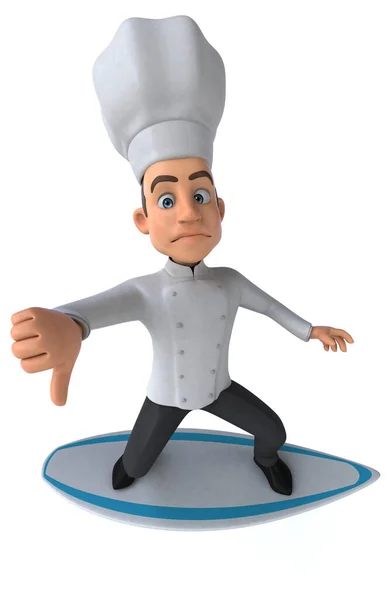 Divertido Chef Desenhos Animados Isolado Branco — Fotografia de Stock
