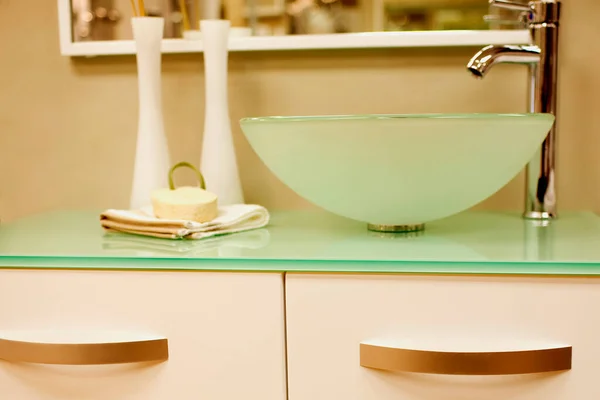 Bathroom Interior Sink Faucet — Stock Photo, Image