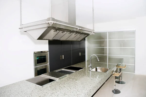 Modern Kitchen Interior White Sink Appliances — Stock Photo, Image