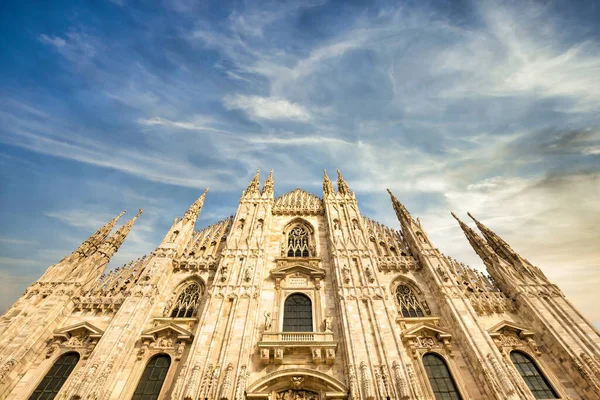 Catedral Milão Duomo Milano Com Espaço Cópia Para Texto Céu — Fotografia de Stock