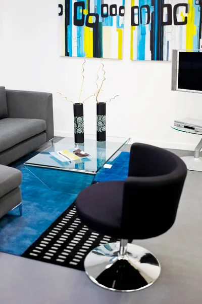 Moderno Salón Interior Con Muebles — Foto de Stock