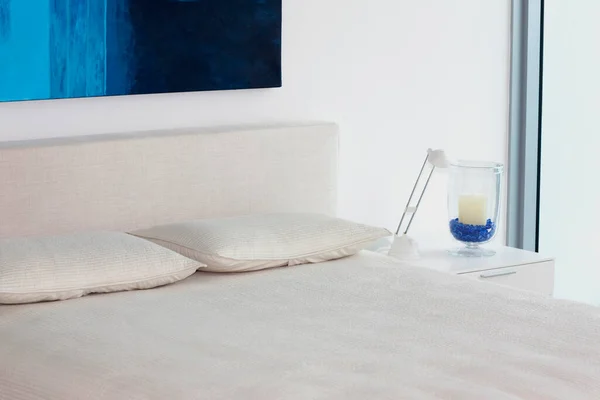 White Pillow Table Interior Hotel Room — Stock Photo, Image