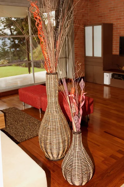 Intérieur Une Chambre Avec Vase Une Chaise — Photo