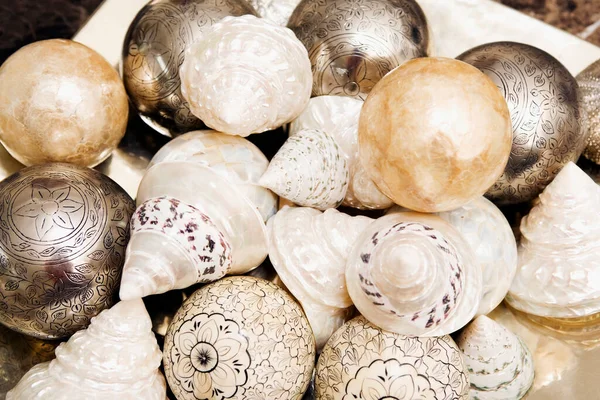 Close Lot Seashells — стоковое фото