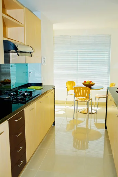 Modern Kitchen Interior White Blue Walls — Stock Photo, Image