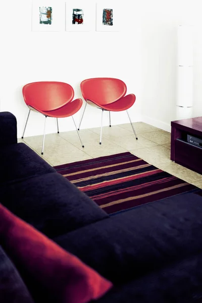 Salon Moderne Intérieur Avec Canapé Chaises — Photo