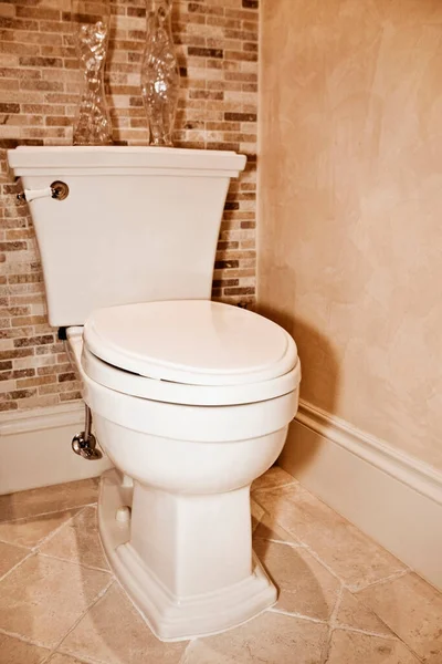Toilet Bowl White Bathtub Wall Background — Stock Photo, Image